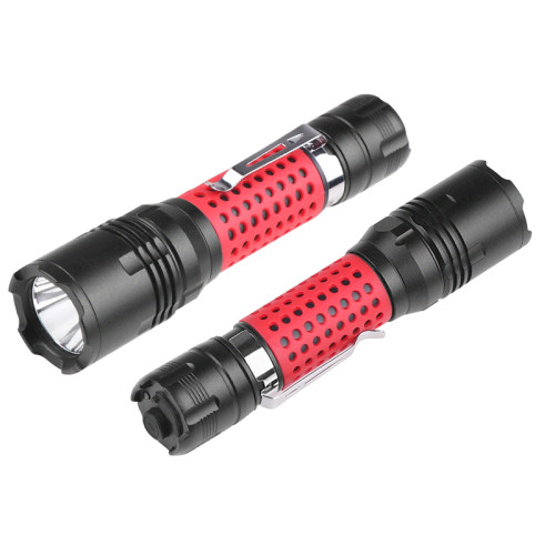 pen clip xhp50 zoomable Silicone anti-skid pipe turch light led flashlight torch tactical flashlight with pressure switch