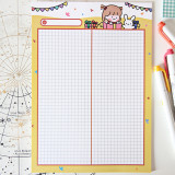 Cute kawaii Japanese  Plaid bunny girl student b5 notepad set customize  stationery can tear 30 sheets