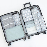 Custom Logo Printed travel bags luggage set New Design Waterproof 7 Pcs Travel Storage Organizer Bag Set