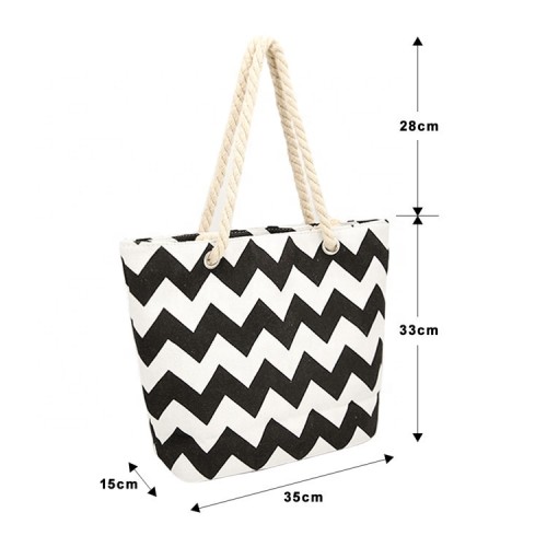 Fashion Design Women Cotton Canvas Handbags Tote Shoulder Beach Bag