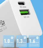 US EU UK AU Plug Type C USB C Charger Fast Quick Phone Wall PD 20W Charger for iPhone X Xr 11 12 Pro Max