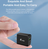 Dual Ports 30W QC3.0+PD USB C Travel Charger Laptop USB Fast Charging Type C PD Fast Charger