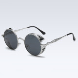 60626 Superhot Eyewear Retro Vintage Round Metal Mirrored Polarized Steampunk Sunglasses