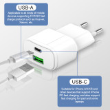 New Arrival 2 Ports Quick Charge 3.0 USB C Charger PD 30W Mobile Phone Charger Adapter