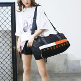 fashion customized  black gym duffle bag Nylon Outdoor sport Travel Bag with shoe compartment
