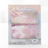 Creative oil painting style square torn message N times sticky note memo note paper