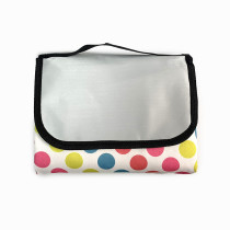 Ready To Ship Custom Print Quilted Picnic Blanket Large Tote Outdoor Waterproof Picnic Mat With Coating