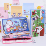 Creative cartoon hut boxed notes pad,Student Multi-function Memo Pad Set Message 480pcs