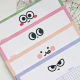 Cute kawaii Japanese  Plaid Cartoon eyes student b5 notepad set customize  stationery can tear 30 sheets