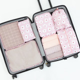 Custom Logo Printed travel bags luggage set New Design Waterproof 7 Pcs Travel Storage Organizer Bag Set