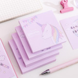 Cartoon Pink Dream Unicorn  Sticker Student Portable Note Book Office Square memo pad Sticker
