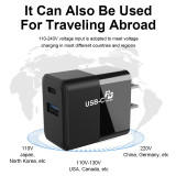 Dual Ports 20W Type-c PD Charger Mobile Phone Quick Change 3.0 USB Type-c Wall charger for iPad Tablet