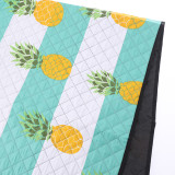 Custom Recyclable Printed Quilted Picnic Large Blanket With Tote Outdoor Waterproof Aluminum Coating Beach Blanket