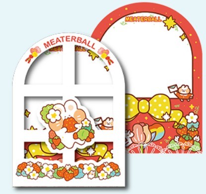 Creative student  memo pad visual opening window special-shaped message notes this fun material paper 50 sheets 6 models