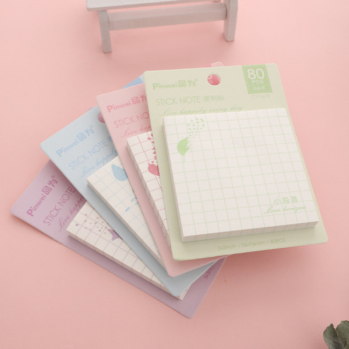 Cartoon creative colorful lattice cute note student  memo pad message paper note pad customize 4 models