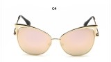 Fashion Ladies Cat Eye Sunglasses Metal Luxury Sun glasses Women Brand Designer Big Frame UV400 Mirror Vintage Shades 131201