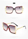 2017 NEW Gradient Points Female Sun Glasses Brand Designer Gold Metal Pierced Sunglasses OEM Women oculos lunette femme 133401
