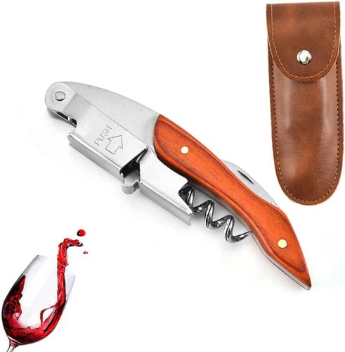 Waiters Corkscrew with Leather Case Wine Gift Set Wine Bottle Opener
