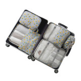 Custom Logo Printed travel bags luggage set New Design Waterproof 7 Pcs Travel Storage Organizer Bag Set