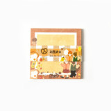 Cute kawaii Japanese fresh plaid and Mr. Xiong seri memo pad note pad set customize  stationery can tear 30 sheets
