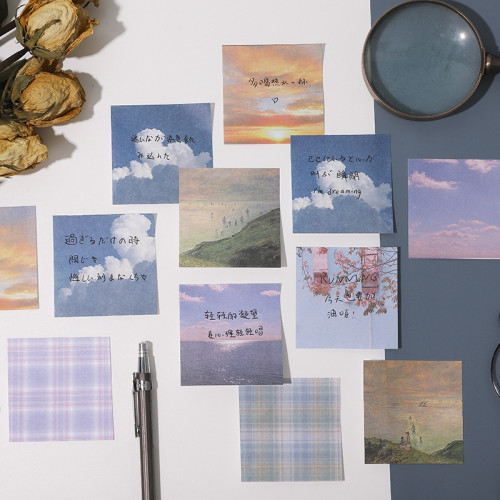 Creative scenery school student sticky  memo pad decoration notes pad
