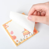 Cute kawaii Japanese fresh plaid and Mr. Xiong seri memo pad note pad set customize  stationery can tear 30 sheets