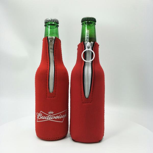 Neoprene Insulated Zipper Beer Bottle Sleeve Covers