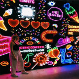 Electronic Unbreakable Waterproof Rgb Led Neon Sign Gold Letters Wedding Backdrop Acrylic Sign For Home Decoration