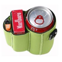 neoprene stubby cooler with cigarette case