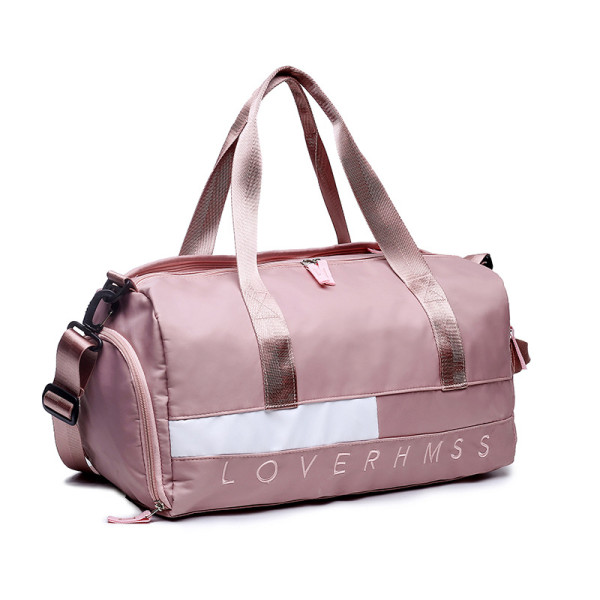 fashion customized  black gym duffle bag Nylon Outdoor sport Travel Bag with shoe compartment