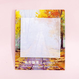 Creative oil painting style square torn message N times sticky note memo note paper