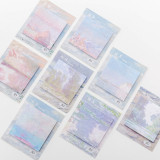 Creative oil painting style square torn message N times sticky note memo note paper