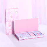 Cute kawaii foil cherry bloom sky stars self-adhesive memo pad sticky notes pad stationery supplies gift box swrap