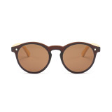 70607 Superhot Eyewear 2019 Round Retro one piece lens Sun glasses Custom Logo Bamboo Sunglasses
