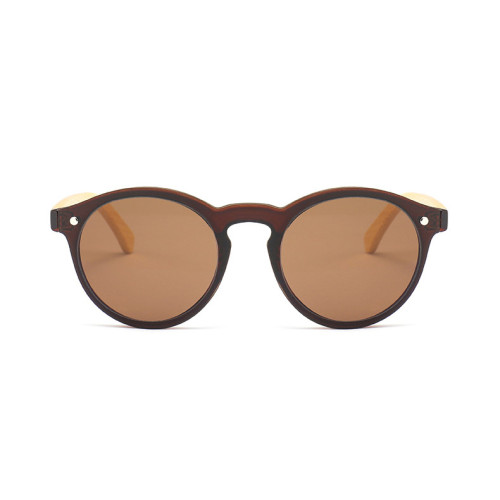 70607 Superhot Eyewear 2019 Round Retro one piece lens Sun glasses Custom Logo Bamboo Sunglasses