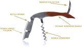 All In One Beer Opener Handle Multifuncition Waiter Rosewood Double Hinged Red Bottle Wine Opener