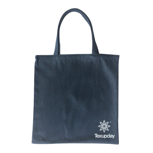 Wholesale Custom Logo Printed Eco Friendly Soft Denim Fabric Foldable Grocery Shopping Tote Bag