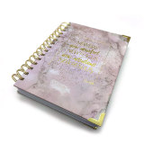 Custom Printing A5 White Gold Spiral Gold Foil Gold Corner Marble Planner