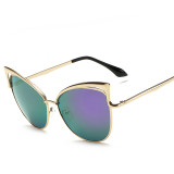 Fashion Ladies Cat Eye Sunglasses Metal Luxury Sun glasses Women Brand Designer Big Frame UV400 Mirror Vintage Shades 131201