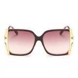 2017 NEW Gradient Points Female Sun Glasses Brand Designer Gold Metal Pierced Sunglasses OEM Women oculos lunette femme 133401