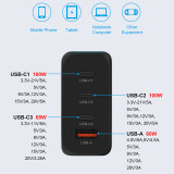 New Arrival 200W Multi Ports 3C1A GaN Tech USB C Quick Charger for Mobile Phone/Tablet/Laptop And More
