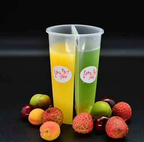 24oz Split Bubble Tea PP Cup With lid