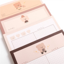 Creative cute sticky note student  memo pad Cartoon plaid cute bear can care convenient message paper note pad customize