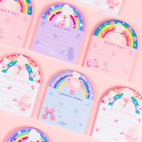 Cute Rainbow cute rabbit pink notepad set customize  stationery can tear 80 sheets