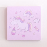 Cartoon Pink Dream Unicorn  Sticker Student Portable Note Book Office Square memo pad Sticker