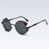 60626 Superhot Eyewear Retro Vintage Round Metal Mirrored Polarized Steampunk Sunglasses