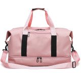 Oem Custom Print Sports Duffel Ladies Mens Travel Bags With Shoe Compartment