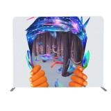 Dye sublimation pillow case printed tension fabric background portable photo booth backdrop display stand