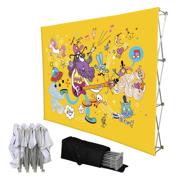 10ft aluminum fabric pop up tension fabric design trade show fabric display backdrop banner stand