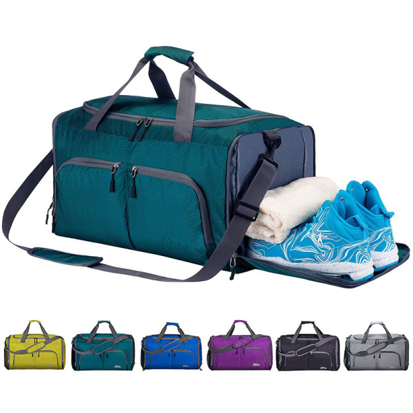 Wholesale custom waterproof wet dry separate hiking sports duffle bags foldable travel bag duffel bag with shoe compartment